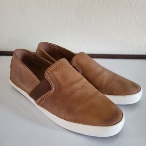 FRYE Dylan Slip-On Cognac Leather Women's Sneakers.